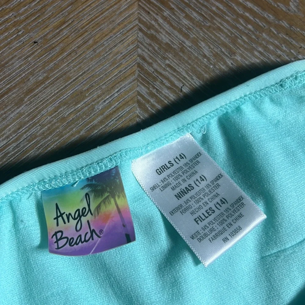 ANGEL BEACH Girl’s Matching Rachguard + Swim Bottom Set 14
